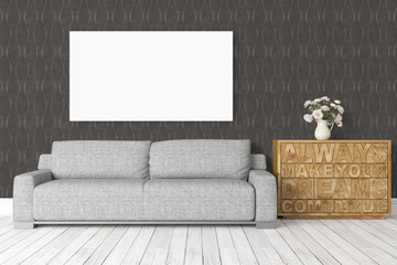 Modern bright interior . 3D rendering