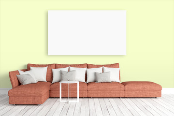 Modern bright interior . 3D rendering