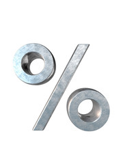 Metal alphabet. 3D rendering