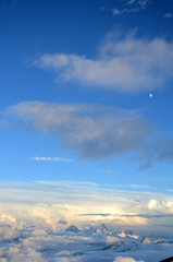 View from Elbrus in the clouds before the storm