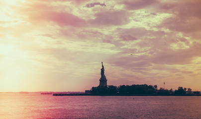 Fototapeta na wymiar Statue of Liberty, New York City , USA . ( Filtered image proce