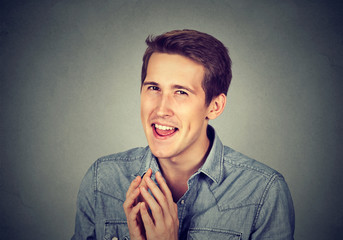 Sneaky scheming young man trying to plot something screw someone