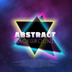Music Abstract Poster Cover 1980s Style Background. Neon Retro D