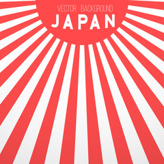 Japan Flag Vector Background. Retro Style Japan Flag Sunburst Ef