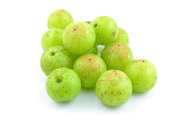Indian gooseberry on a white background.