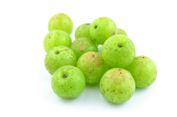 Indian gooseberry on a white background.