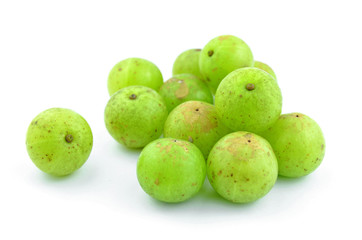 Indian gooseberry on a white background.