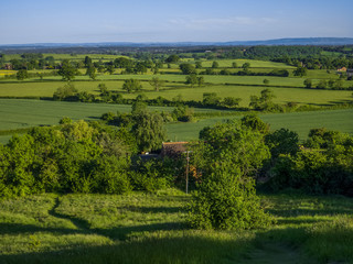 Fototapeta na wymiar view hanbury ambridge worcestershire from st mary the virgin chu