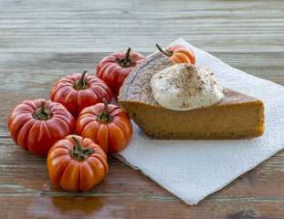 Fototapeta na wymiar Thanksgiving Pumpkin Pie