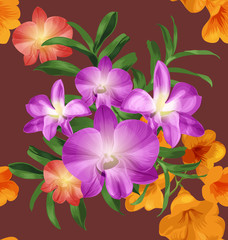 orchid seamless pattern