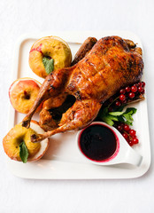 Garnished roasted turkey
