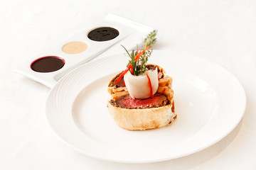 Fillet Wellington with fresh herbs