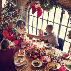 Family Together Christmas Celebration Concept