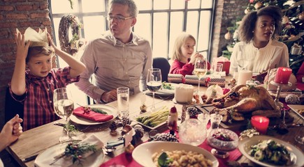 Family Together Christmas Celebration Concept