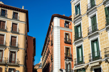 Fototapeta na wymiar Madrid typical buildings architecture in Madrid, Spain