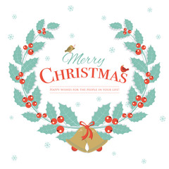 Fototapeta na wymiar Merry Christmas winter background design. Xmas decorations and c