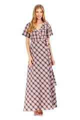 Fashion photo of young magnificent woman wearing dress