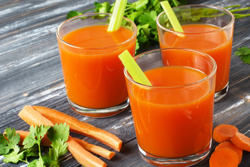 Fresh carrot juice