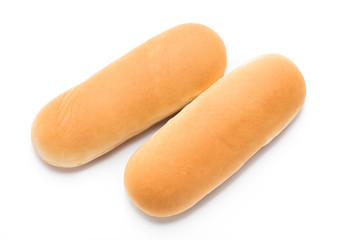 Hot dog buns isolated on white background