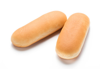 Hot dog buns isolated on white background