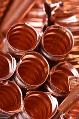 Scrap of copper for recycling close up