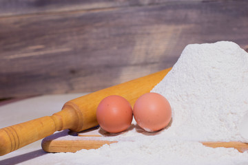 Kneading dough. Bake