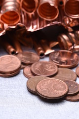 Copper Scrap and Money Industry Concept