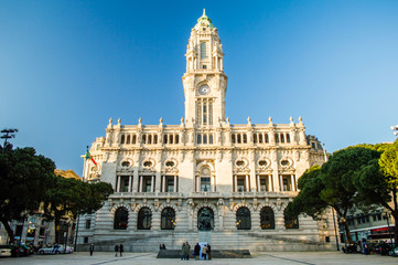 Obraz premium Porto City Hall in the Avenida dos Aliados in Porto, Portugal