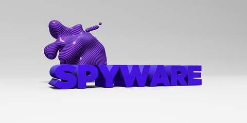 SPYWARE - 3D rendered colorful headline illustration.  Can be used for an online banner ad or a print postcard.
