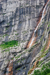 thin waterfall on the rock - 126622472