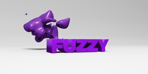 FUZZY - 3D rendered colorful headline illustration.  Can be used for an online banner ad or a print postcard.