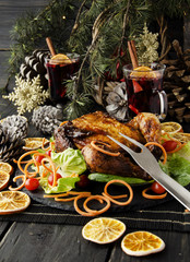 Baked chicken for Christmas or New Year