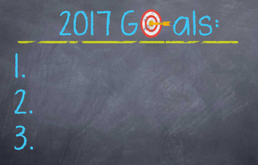 Fototapeta na wymiar 2017 Goals Board with Target