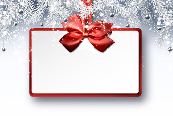 Christmas background with red bow.