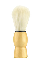 Classic shaving brush with natural fur, isolated on white