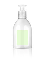 Transparent hand lotion plastic bottle, with nice reflection on