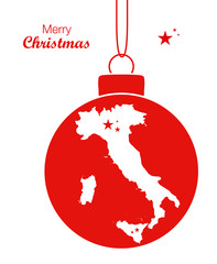 Merry Christmas Map Italy