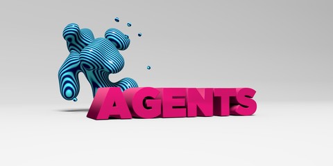 Fototapeta na wymiar AGENTS - 3D rendered colorful headline illustration. Can be used for an online banner ad or a print postcard.