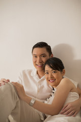 Singapore, Indoor portrait of couple