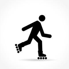 roller skate icon on white background