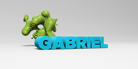 GABRIEL - 3D rendered colorful headline illustration.  Can be used for an online banner ad or a print postcard.