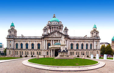 Belfast City Hall and Donegall Square, Northern Ireland, UK - obrazy, fototapety, plakaty