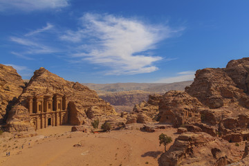 Fototapeta na wymiar View of ancient monastery of Petra