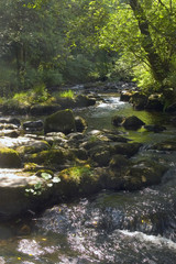 Naklejka na ściany i meble waterfall river cascade brecon beacons national park wales