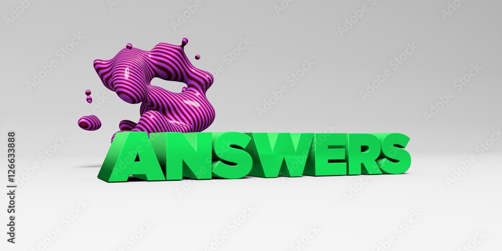 Fototapete answers - 3d rendered colorful headline illustration. can be used for an online banner ad or a print