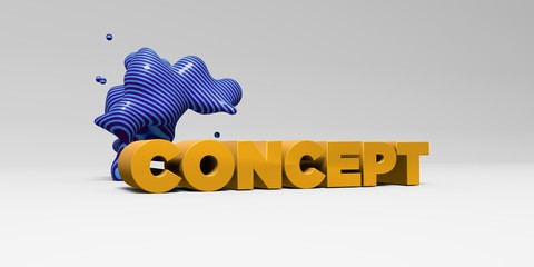 CONCEPT - 3D rendered colorful headline illustration.  Can be used for an online banner ad or a print postcard.