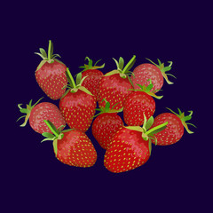 ягода клубники на темном фоне, векторная иллюстрация