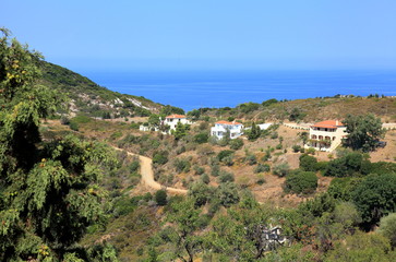 Fototapeta na wymiar Houses near the Adriatic Sea,Greece