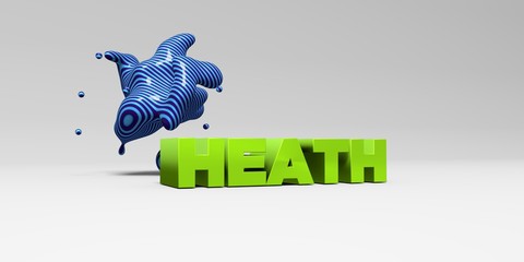 HEATH - 3D rendered colorful headline illustration.  Can be used for an online banner ad or a print postcard.