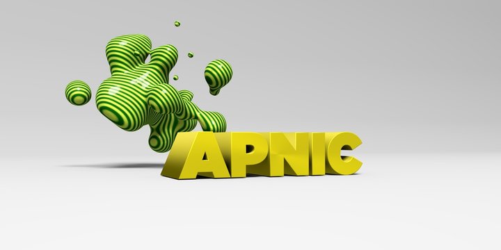 APNIC - 3D rendered colorful headline illustration.  Can be used for an online banner ad or a print postcard.